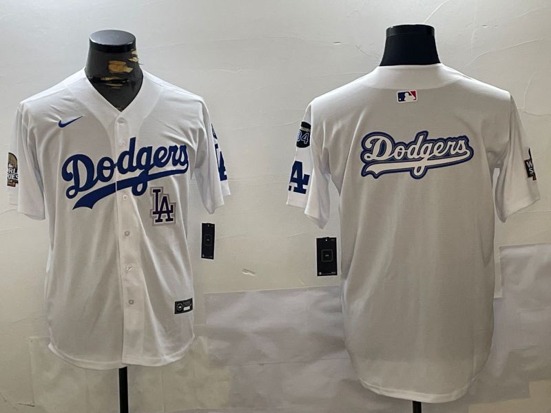 Men Los Angeles Dodgers Blank White Game 2024 Nike MLB Jersey style 11205